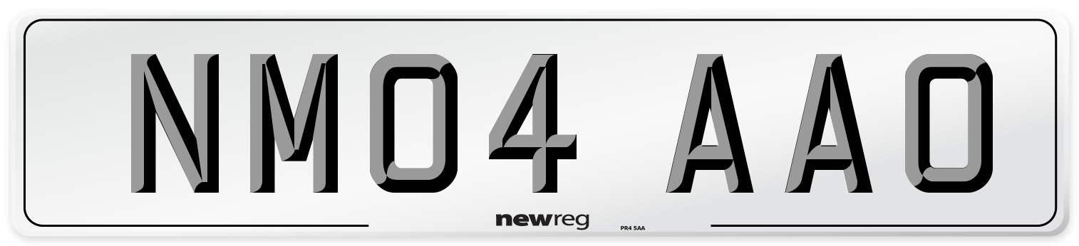 NM04 AAO Number Plate from New Reg